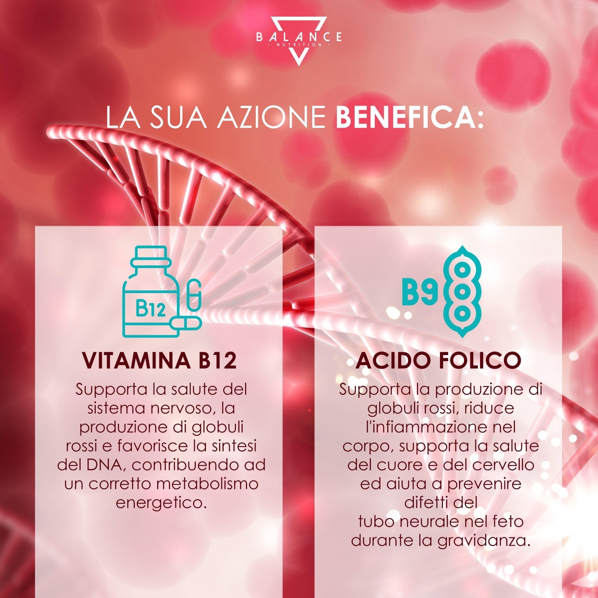 VITAMINA B12 E ACIDO FOLICO Supporto per stanchezza e gravidanza - Balance Nutrition