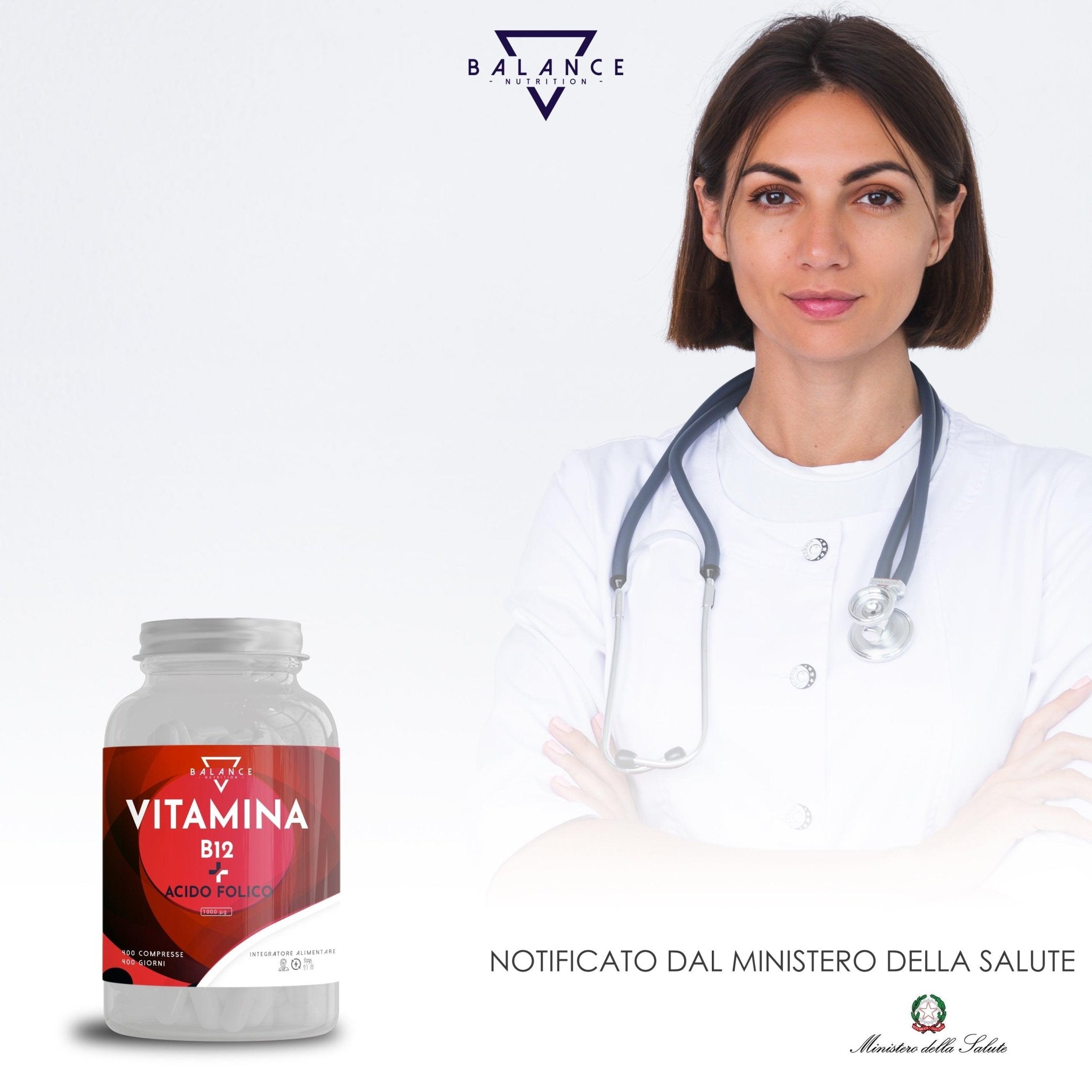 VITAMINA B12 E ACIDO FOLICO Supporto per stanchezza e gravidanza - Balance Nutrition