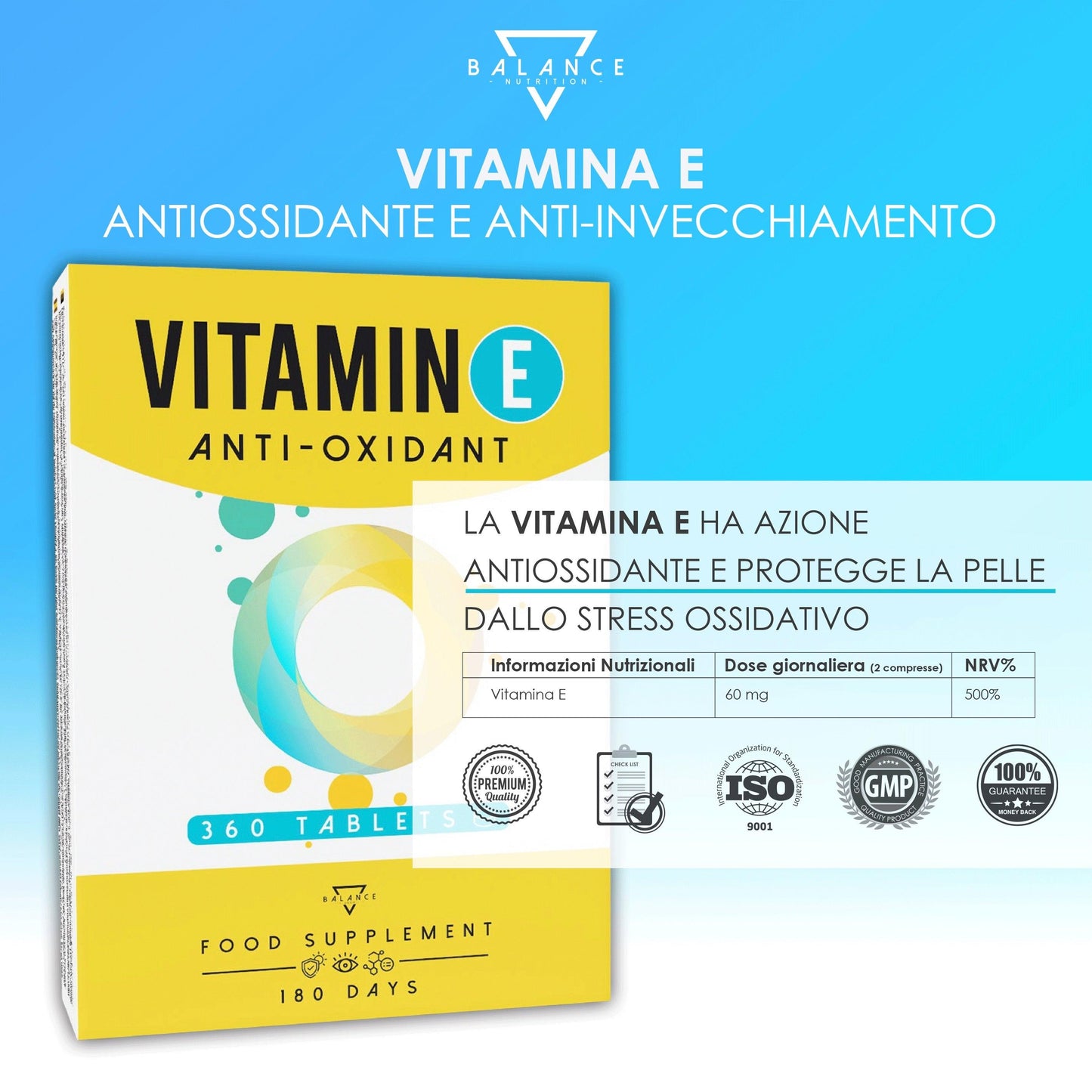 
                  
                    VITAMINA E™ - Integratore Alimentare ad azione Antiossidante - Balance Nutrition
                  
                